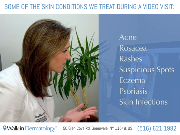 dermatologist talking to a patient via video visit