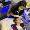hydrafacial being performed on a patient at The MedSpa at Walk-in Dermatology