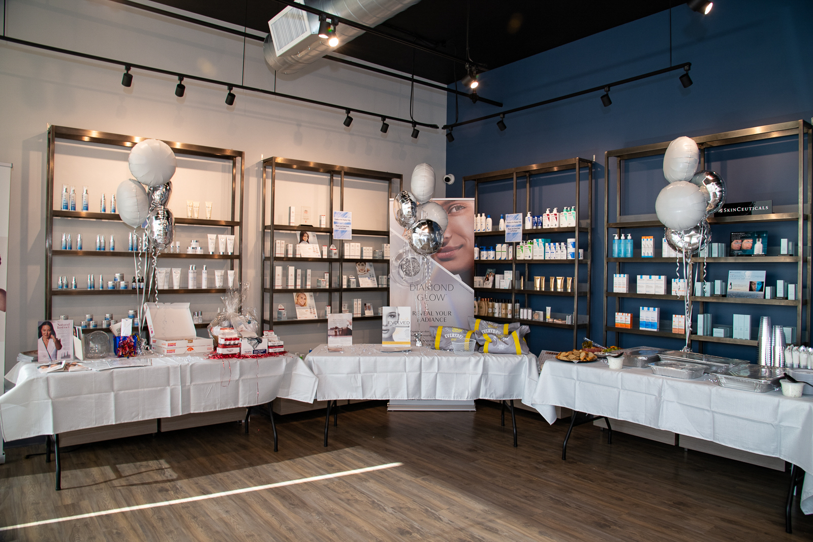 Skincare products displayed at A Night of Beauty Event
